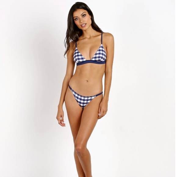 Solid and Striped plaid bikini BOTTOMS only - Picture 2 of 7